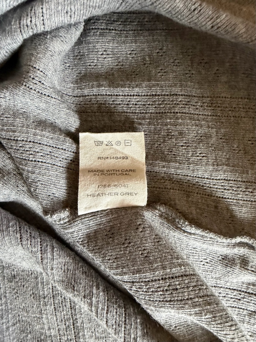 DOEN -Heather Grey- Pointelle Cilla Tee M - Picture 6 of 6